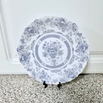 Vintage Arcopal France Honoring Blue Floral Mill Glass Salad Plate. Fixed Price $12.95.