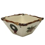 St. Nicholas Square Snow Valley 8OZ Dessert Snack 4.5" Bowl Wreath Pine Cone. Fixed Price $8.95.