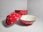 5 Maxwell & Williams Sprinkle Bowls 3 Coupe Soup 2 Cereal Red White Polka Dot. Fixed Price $51.49.