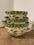 Temptations By Tara Old World Green 3 Piece Nesting Mixing Bowl W/spout. Fixed Price $38.99.