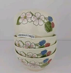 Set Of 4 Spectrum Designz Berry Patch 6" Ceramic Bowls 2023 Flowers Fruit. Fixed Price $139.94.