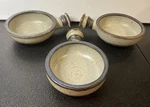 Handmade Jill Grau Stoneware Pottery Soup Bowls Set Of 3 Brown Beige Speckled. Fixed Price $19.99.