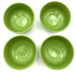 (4) Royal Norfolk Sante Fe Green Soup Cereal Bowls 6" 3-1/8" Ribbed Xo. Fixed Price $38.00.