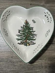 Spode Christmas Tree Heart Dish With Cut Outs. Fixed Price $9.29.
