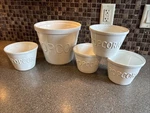 Crate & Barrel Ceramic Popcorn Bowls White Serving Individual Set. Fixed Price $40.00.