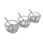 Namb Braid Triple Condiment Set With Spoons (MT1175). Fixed Price $170.00.