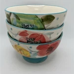 The Pioneer Woman Vintage Floral 6" Stoneware Footed Bowl Set Of 3. Fixed Price $12.99.
