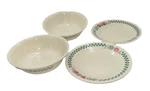 Corelle Farm Fresh Fruit Dinner Set Glass Plates Bowls Cream Green Red 4PC. Fixed Price $27.50.