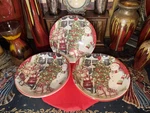 Set Of 3 Certified International 9.5 Susan Winget Snowman Serving Bowls. Fixed Price $28.77.