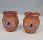 Don Julio Tequila Ceramic Cup Mug Vase Set Of 2 Terracotta Color 4" Tall Nib. Fixed Price $16.99.