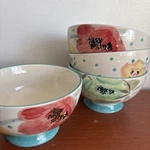Pioneer Woman Vintage Bloom Bowls Dots Floral Footed Cereal Soup Set Of 4. Fixed Price $29.00.