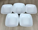 Gibson Elite White Square Bowls 7 Set Of 4 & Serving Modern Minimalist Classic. Fixed Price $48.99.