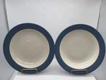 2 Noritake Pasta Bowls Colorwave Rim Blue White 8.5" #8484 Indonesia. Fixed Price $15.98.