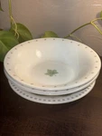 Damon Wood Stoneware Green Leaf Set Of 2 Cereal Bowls & 1 Plate Cottagecore. Fixed Price $20.00.