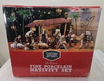 Vtg. Berkley & Jenson 16 Pc. Porcelain Nativity Set Huge Original Box/packing. Fixed Price $259.00.