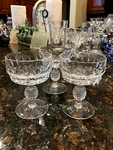 Poschinger PCH1 Champagne Tall Sherbet Crystal Glass Vertical Cut On Bowl Set 3. Fixed Price $50.00.