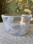Kosta Boda White Swirl Mine Bowl Art Glass New W/ Tags Bloomingdale 4 Tall. Fixed Price $20.00.