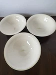 Set Of 3 Martha Stewart Everyday 7IN Cereal Soup Bowls Green Floral Rim. Fixed Price $18.99.