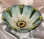 Cypress Home Handpainted Green Blue Red Accent Serving/ Cereal Bowl.... Fixed Price $9.00.