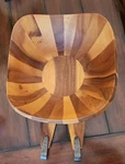 Nambe Anvil Scroll Acacia Wood Salad Bowl 13" With Servers Neil Cohen. Fixed Price $79.99.
