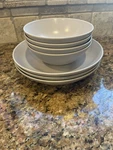 Ikea Light Gray 4 Soup/cereal And 3 Spaghetti Bowls #12011, #22610 Set Of 7. Fixed Price $49.00.