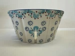 American Atelier Floral Blue Red Ivory Ceramic Berry Basket Bowl 6". Fixed Price $12.99.