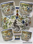Portugal Faience Folk Art Hand Painted Planter 6X6.5 Portuguese Ceramica. Fixed Price $40.50.