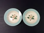 Set Of Lifetime China Co. LTC12 Semi-vitreous Turquoise Rim Soup Bowls (good). Fixed Price $10.20.