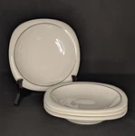 Set Of 4 Rosenthal Suomi Lanka Platinum Rim Soup Pasta Bowls 8.25". Fixed Price $75.00.