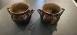 2 Crate & Barrel Brunswick Brown Soup Chili Two Handles Stoneware Bowls. Fixed Price $13.00.
