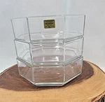 Set Of 3 6" Clear Glass Octime Multi-purpose Bowls Arcoroc France. Fixed Price $5.00.