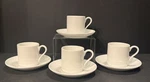 Maxwell & Williams, Porcelain White Basics, 4 Sets, Cup Saucer With Box. Fixed Price $49.99.