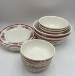 Shunta Melamine Serving Bowl Set & Plates Lot Of 14 Pink Flowers Vtg Taiwan. Fixed Price $45.00.