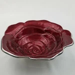 Julia Knight Rose Enameled Bowl 9" Pomegranate Color Serving Dish Display. Fixed Price $59.95.