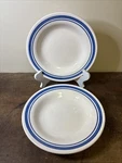 Oxford Made In Brazil Set Of Soup Salad 1/2" Bowls Blue Bands On Ivory 5840. Fixed Price $12.95.