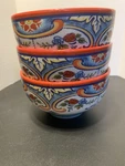 Euro Ceramica Zanzibar 3-SOUP Bowls Spanish Floral Cereal Dinnerware.. Fixed Price $15.00.