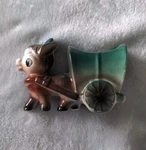 V1950S Vtg Enesco Donkey Pulling Wagon. Made Japan Ceramic. Fixed Price $14.58.