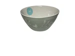 Martha Stewart Porcelain Bowl (1) Green White Flowers 6 Round Nwt. Fixed Price $14.99.