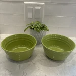 Rachael Ray Lot Of 2DOUBLE Ridge Lime Apple Green 6" Cereal Soup Bowl 14019. Fixed Price $18.00.