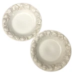 Set Of 2 Pottery Barn Pasta Bowls 10 Antique White Garlic Embossed Rim Italy. Fixed Price $47.99.