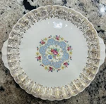 Vintage 13.5 American Limoges Lyric 22K Gold Trim Platter W/ Floral Center. Fixed Price $12.00.