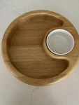 Crate & Barrel Ceramic Chip And Dip Bowl Tray Round 12". Fixed Price $24.99.