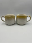 Bosmarlin Ceramic Extra Large Coffee Soup Mug Set 2 Yellow Cream Speckled. Fixed Price $18.74.