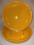 3 Rachel Ray Round And Square Stoneware Plates Dark Yellow H019 Rare 8.75". Fixed Price $59.99.