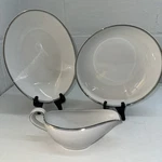 Fukagawa Arita 900P, White Dinnerware Serving Bowls Gravy Boat Lot Of 3. Fixed Price $50.00.