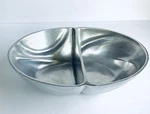 Wilton Armetale Pewter Divided 10" Oval Serving Bowl - 1970S #213615 U.s.a.. Fixed Price $34.99.