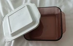 Pyrex 222-R R-8 Amethyst Purple Glass Baking Casserole Dish W/ 222-PC Lid 8X8X2". Fixed Price $26.99.