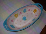 Temp-tations Easter Egg Hunt Centerpiece Serving Bowl Handles Oval Cor Spring. Fixed Price $14.99.