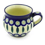 Polish Pottery Bubble Mug 10 Oz Peacock Leaves. Fixed Price $43.99.