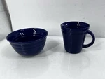 1 Rachael Ray Cereal Bowl & Mug In The Double Ridge Blue Raspberry Pattern. Fixed Price $18.00.